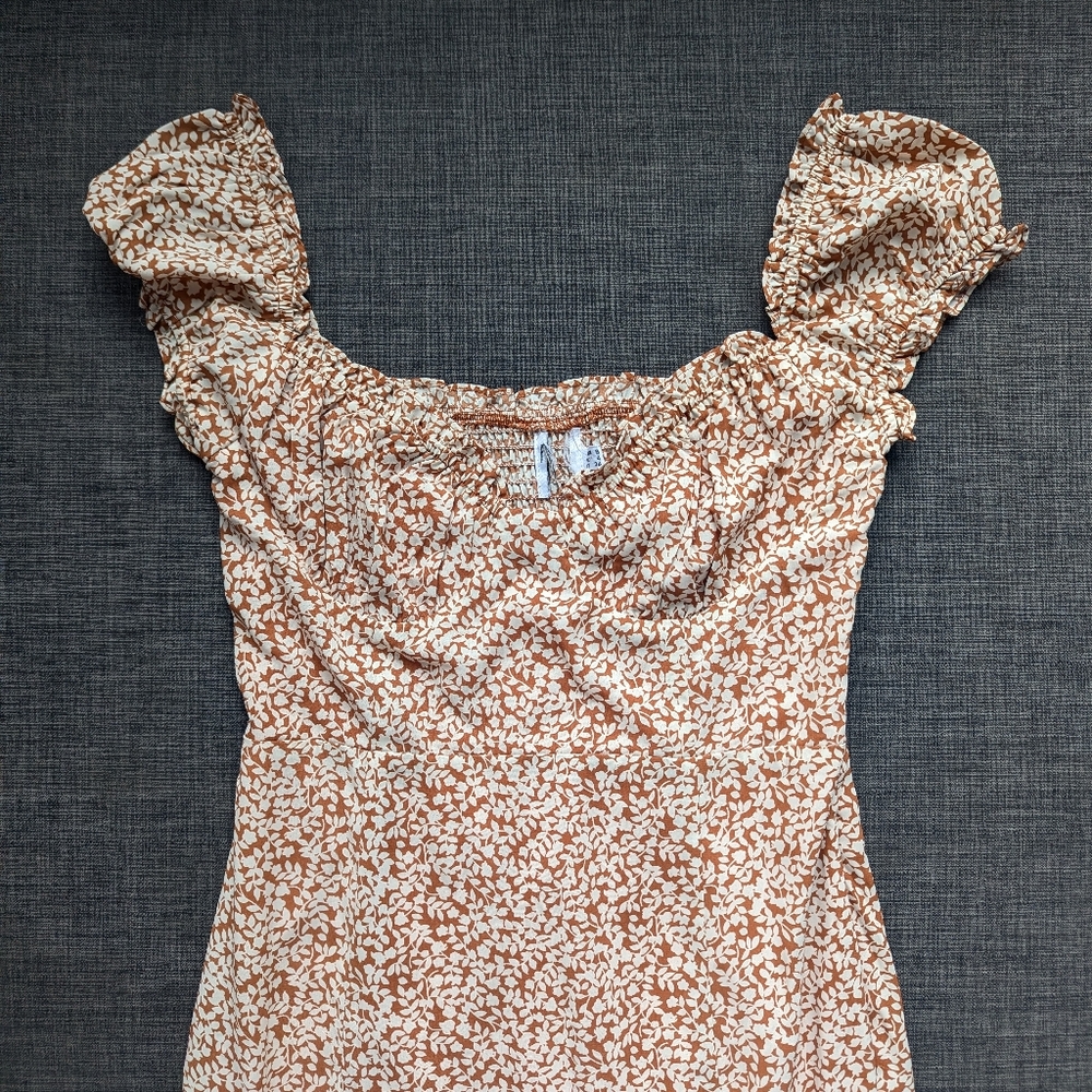 Princess Polly Brown and White Midi Dress